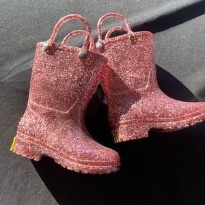 Pink Glitter Toddler Western Chief Rain-boots.